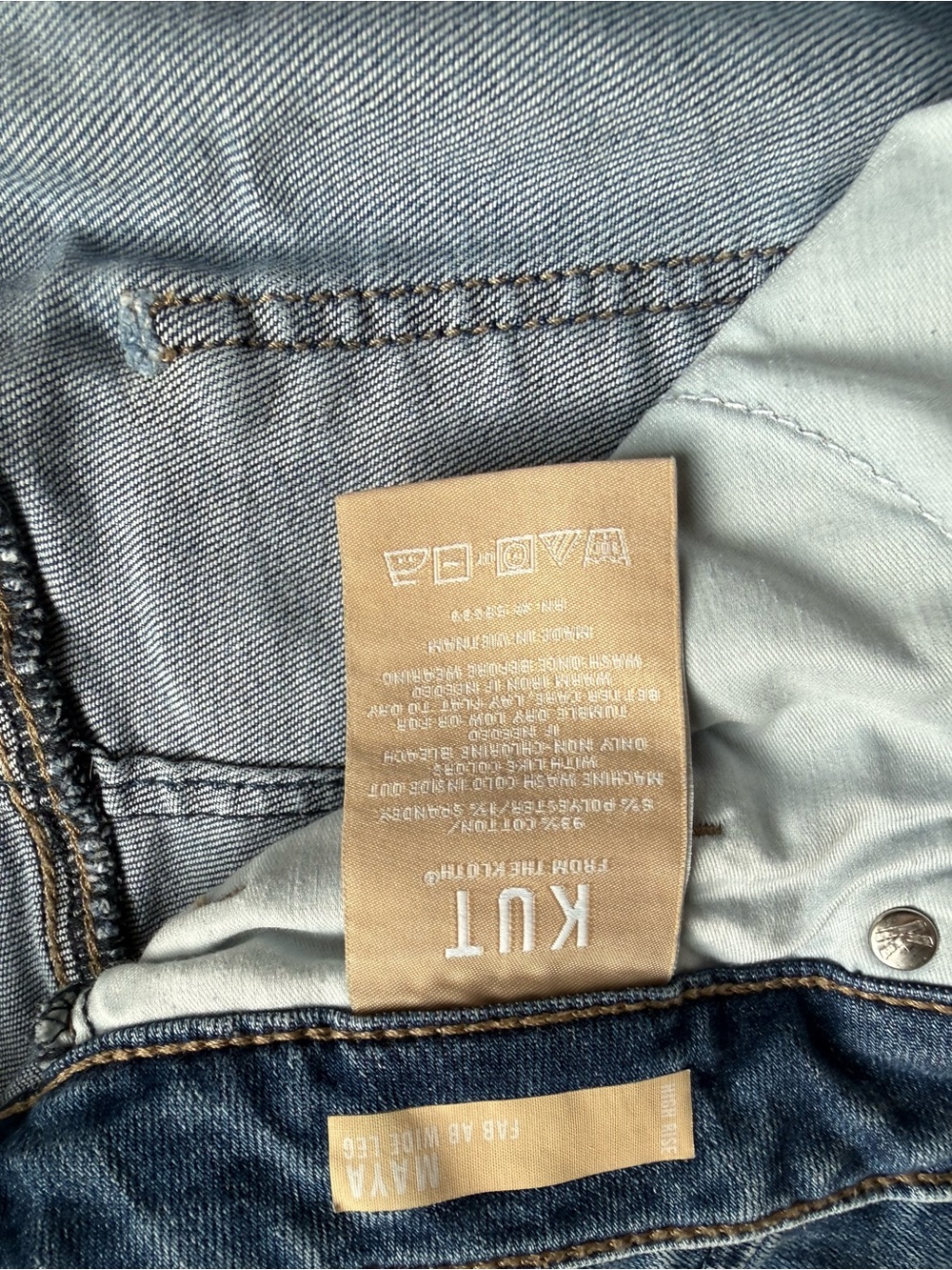 KUT from the Kloth Maya High Rise Fab Ab Wide Leg Jeans Size 14 - Picture 6 of 6